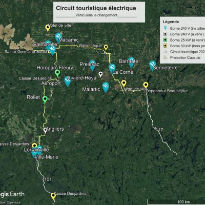 Un plan du futur circuit électrotouristique