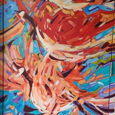 Porte peinte par Renée Carrier