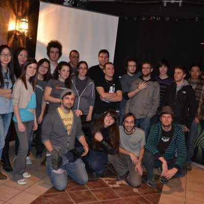 les participant du deuxième cabaret de création cinématographique en 2012 en compagnie des quatres réalisateurs